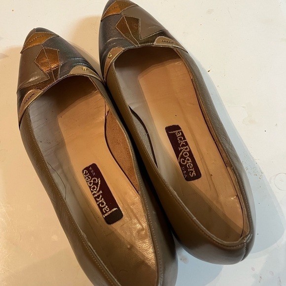 Jack Rogers Vintage Women’s Sz 7.5 Heels 3 Dimensional Face Graphic shoes - Picture 4 of 9